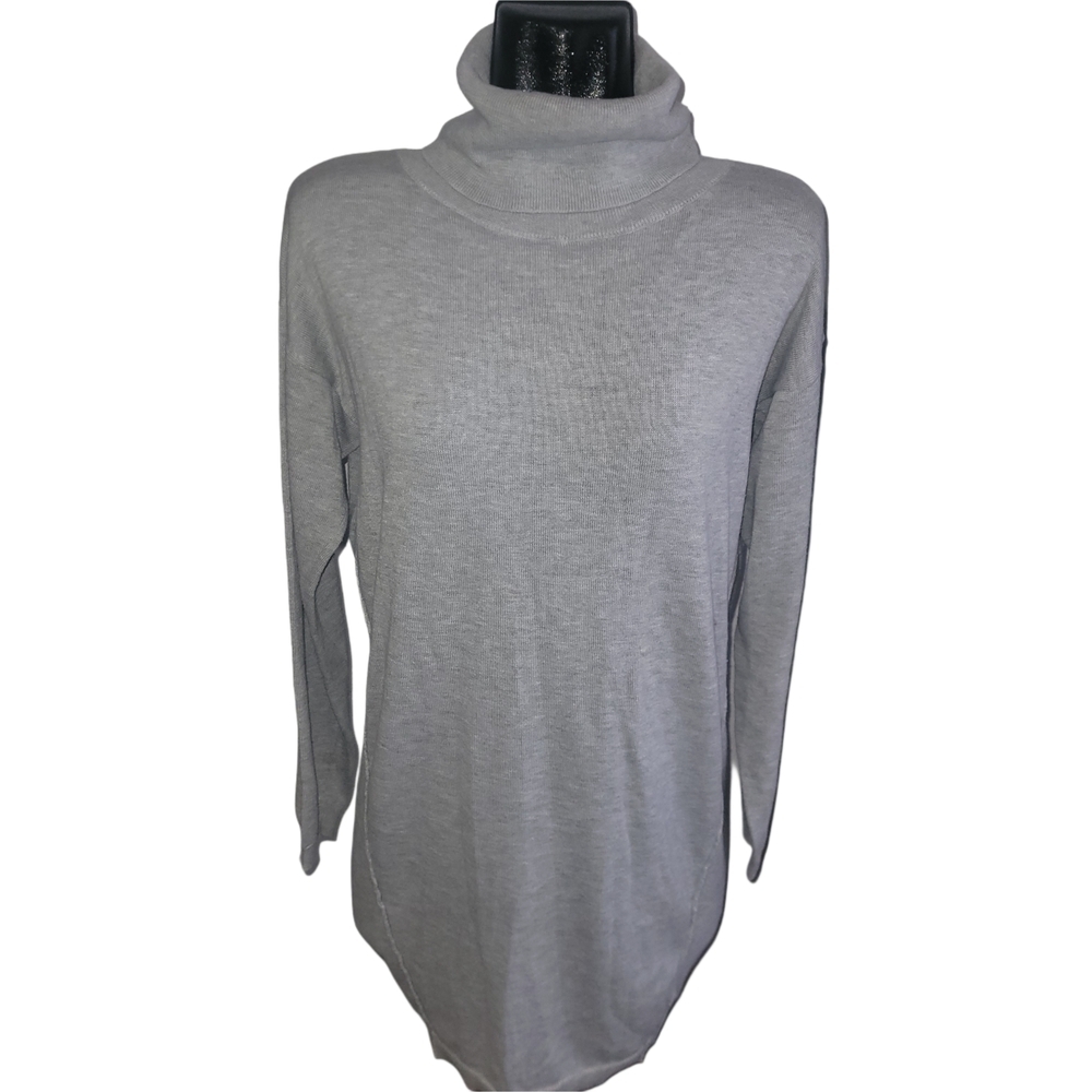 Lole Women's Mid Length Gray Turtleneck Sweater Dress Size L